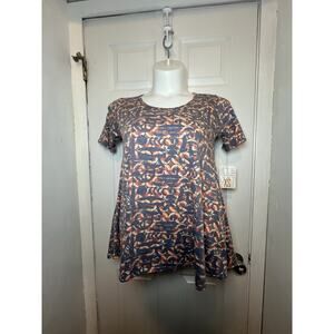 LuLaRoe Perfect T XS Women’s Top Multicolor Geometric Print Flowy Short Sleeve
